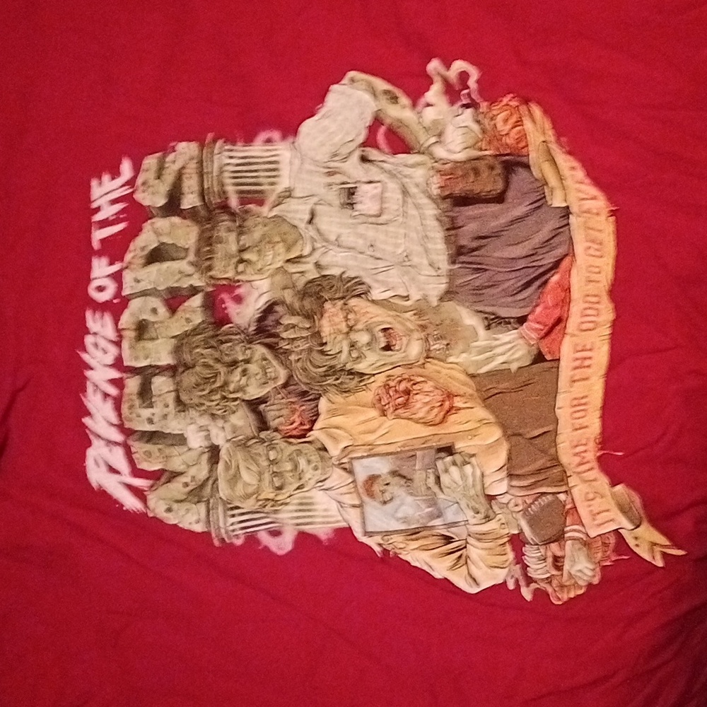 Fright Rags, Zombies Revenge of the nerds 5xl T-shirt, Red
